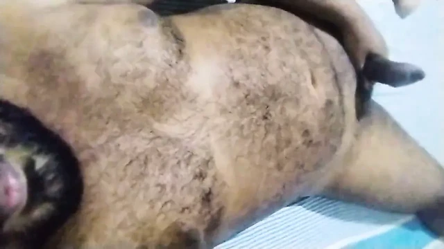 Chubby hairy boy selfie
