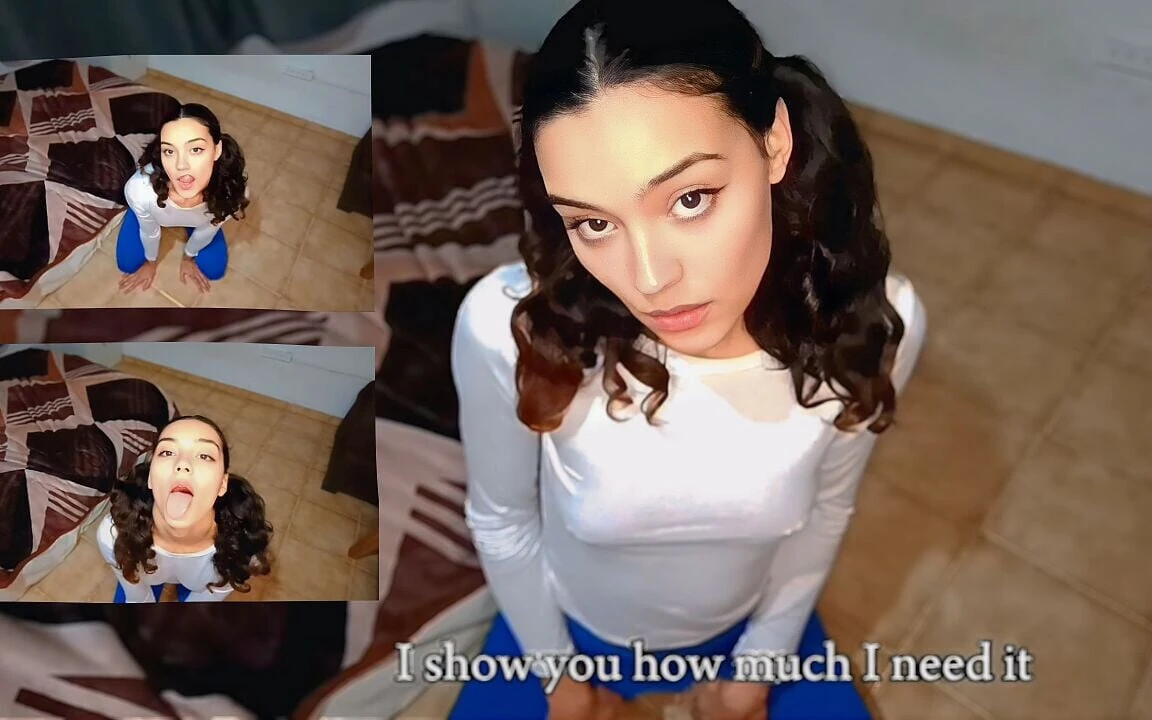 Gadis seksi latina ini lagi asik berlutut sambil berlutut minta dicrot di mulut!