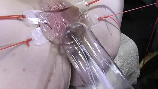 Weit Gespreizte Muschi Nahaufnahme Fickt Mit Lampe 1000 Watt