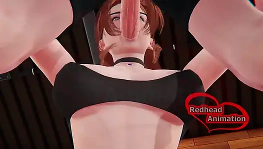 Olahraga di gym berambut merah