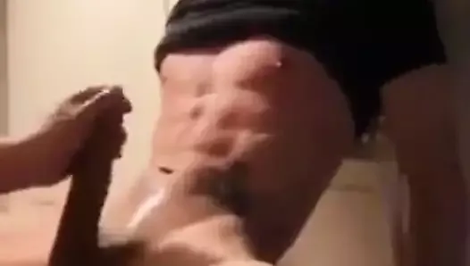 chinese twunk with big dick blindfolded jerked to cum explod