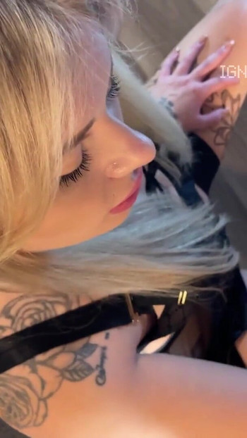 Unforgettable moment from "Hold it if you can with Tight Hot Horny Blonde MILF Georgia in Black Stockings and a See Through"