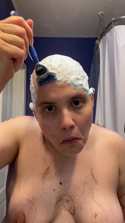 Powerful moment from "Hairless Whore - Adama Daat Amateur Fetish Head and Brow Shave"