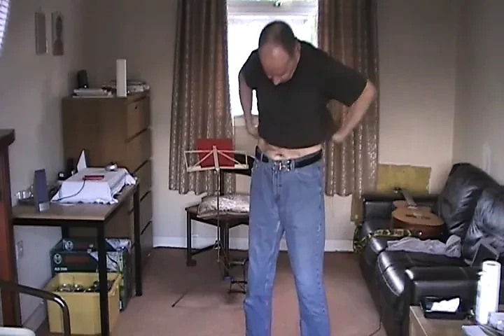 Man stripping naked