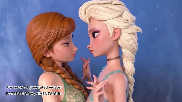 Frozen Ana and Elsa cosplay Uncensored Hentai AI generated