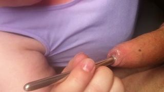 Cock sounding rod insertion