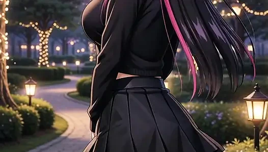 Emo Goth Girl First Date JOI in Parked Car Teases Pussy and Cums With You