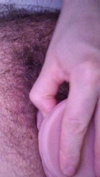 Making my hairy ftm pussy cream with a big dildo and buttplug - finnish amateur trans man