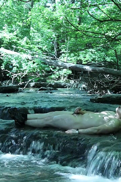 Flexing by the Waterfall, Trying to Sneak a Little Private Moment