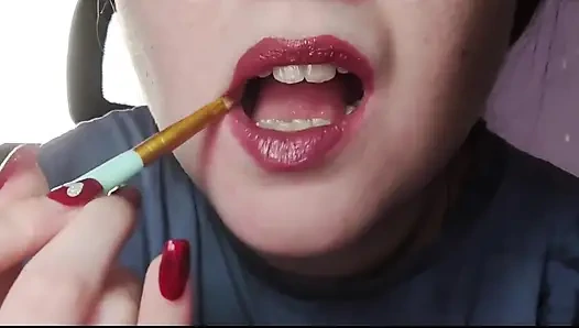 Lippen und Lippenstift-fetisch