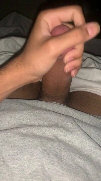 BBCMystery Stokes his cock and cums all over