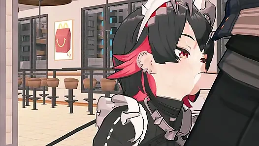 =Zensiz bölge sıfır= Ellen Joe x Wise: McDonald's'ta riskli halka açık seks (4k)