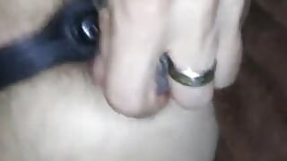 Playing with toys in ass