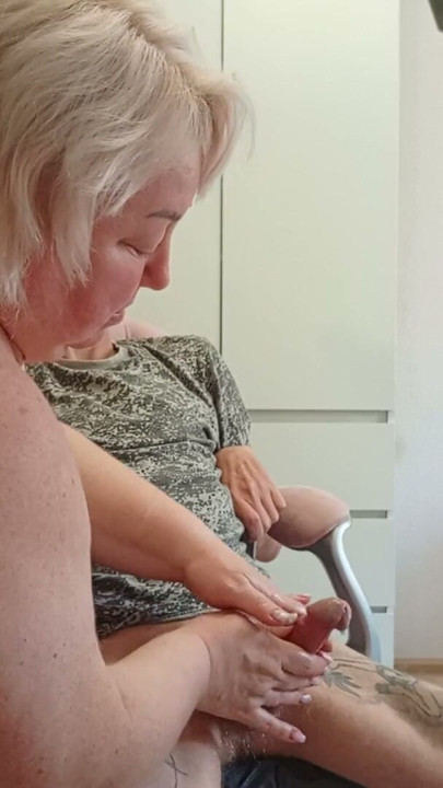 my wife watches as my friend jerks off my dick | Clip 3