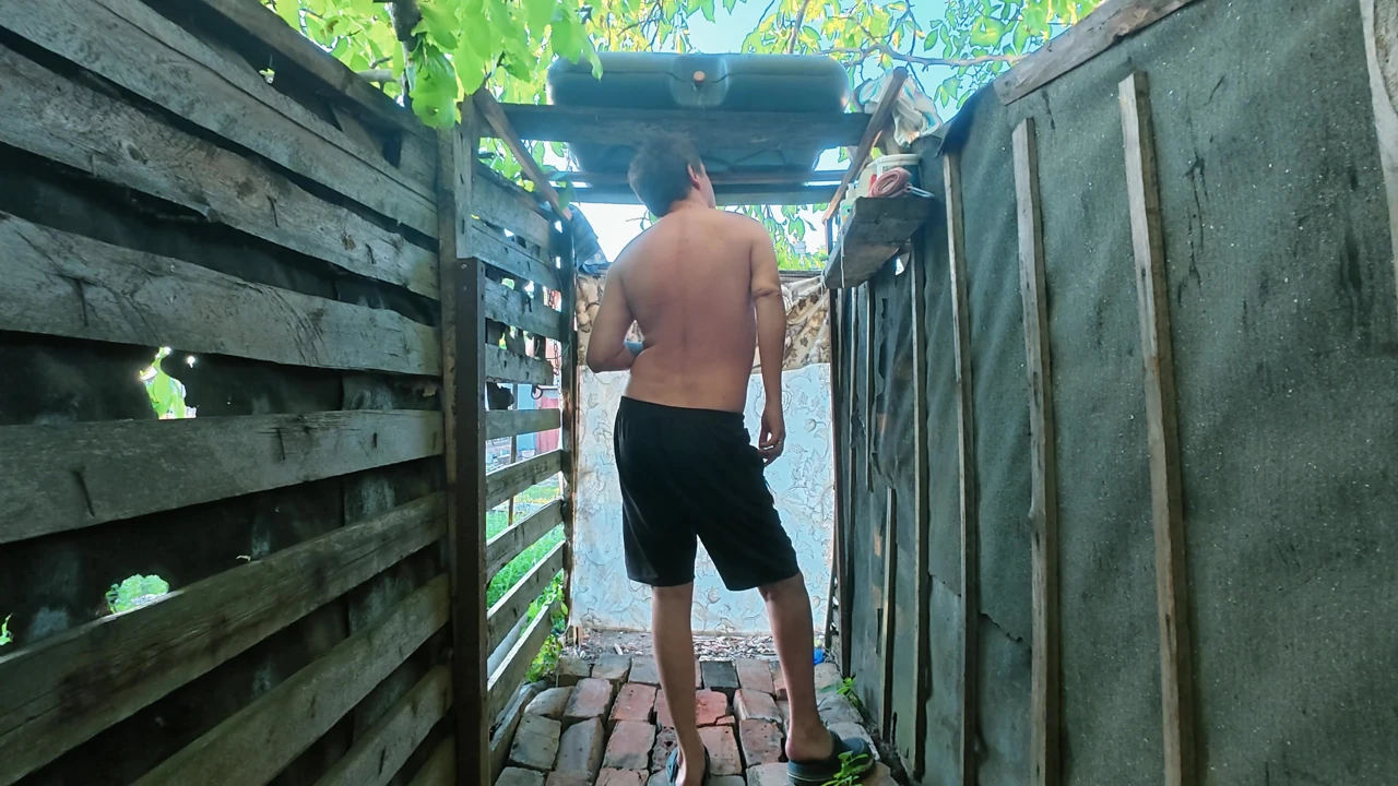 Outdoor Shower Doggy Style Anal Big Tits POV Hard