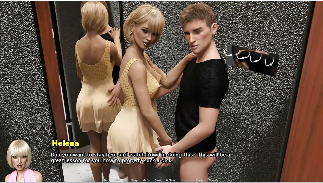 Temptaion Are Everywhere - Gameplay - Roleplay - Girlfriend Shows How to Blowjob in Public Clothing Stall to Her Female Friend
