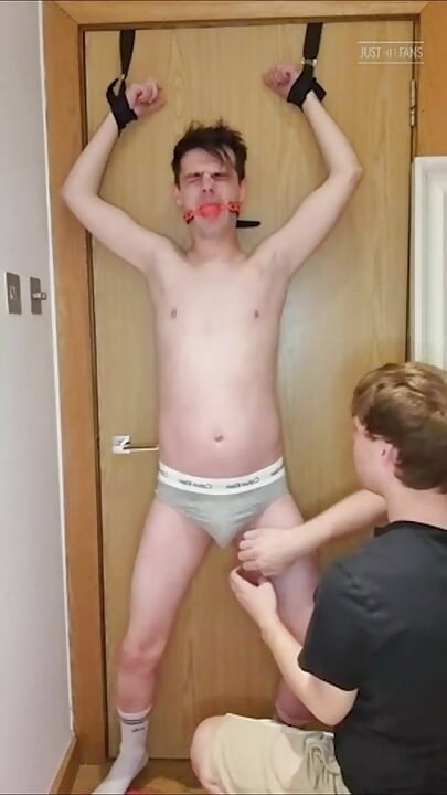 Tied to the Door and Tickled Until I Wet Myself