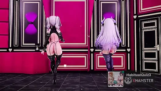 Airi&MIlltina Lip&Hip fuck hard 3d hentai mmd r18 sex with big dick big tits and ass ticket show