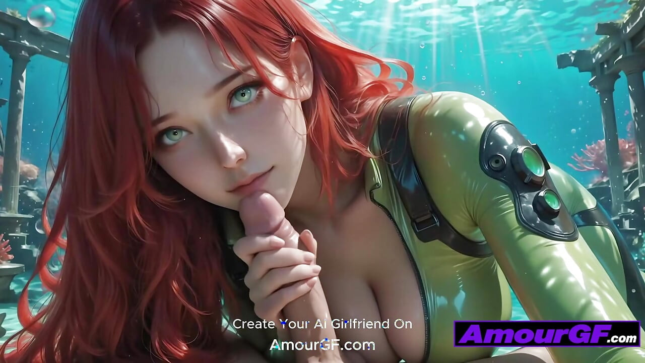 AI 3D tóc đỏ bị dập mạnh dưới nước cho đến khi dòng tinh dịch chảy tràn trên bộ ngực trôi nổi