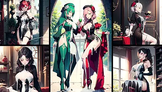 Bölüm 1: ateşli anime, hentai, manga kızları tamamen dölle kaplı