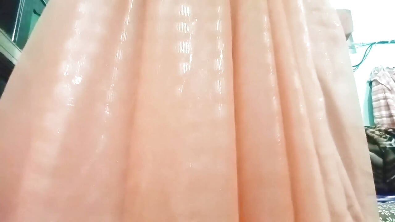 Indian Gay Bottom Crossdresser Gaurisissy Feeling Horny in Silky Saree Real Homemade Sex