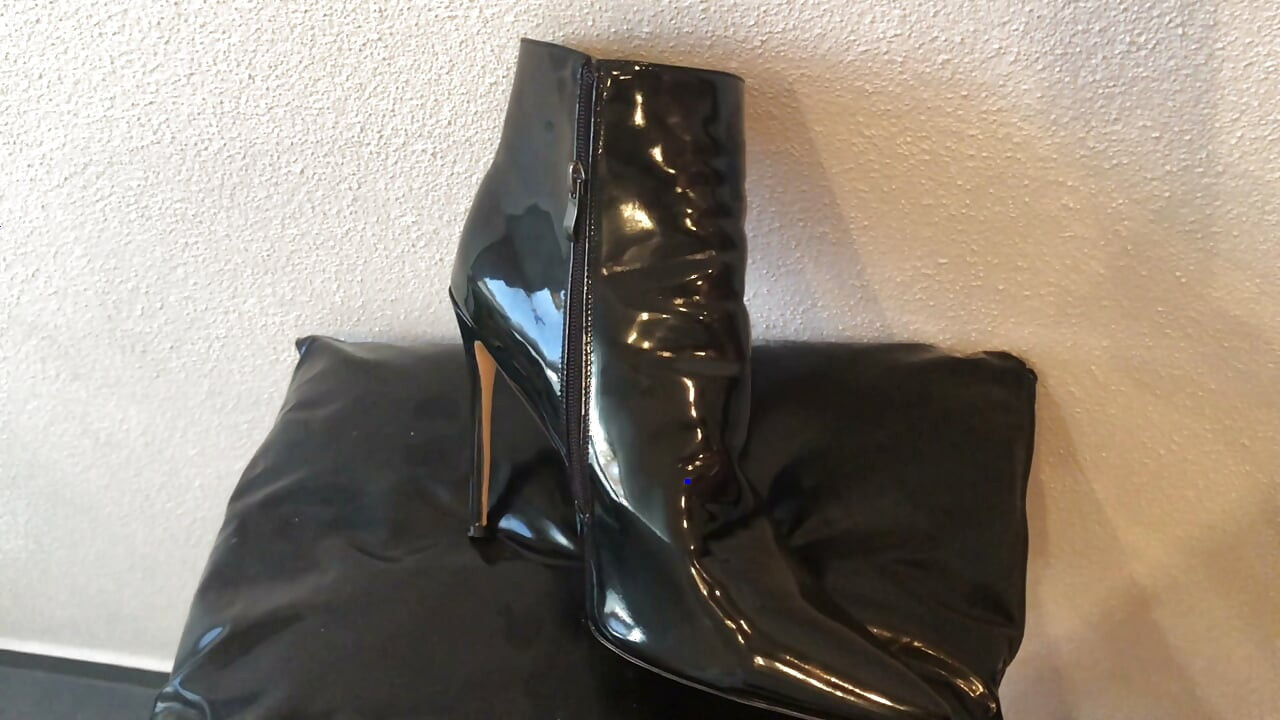 Black High Heel Fetish Ankle Boots