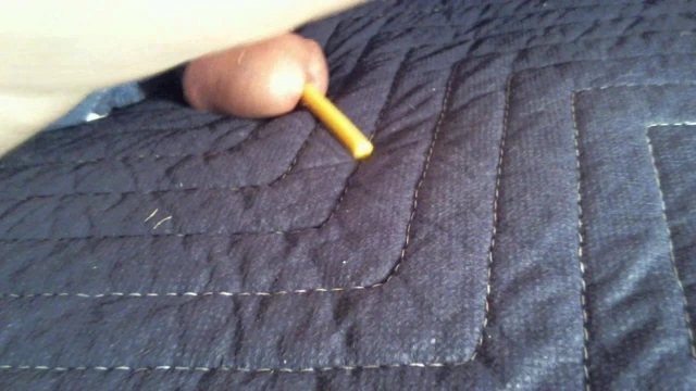 Yellow plastic in dick