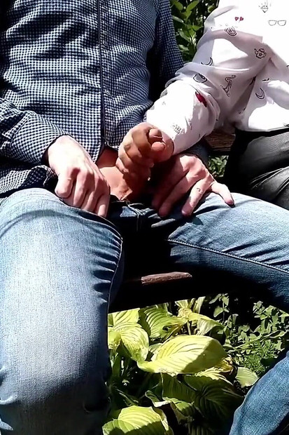 Risk! He Took His Dick Out in Front of a Sexy Mommy. Mature Mommy Made Him Cum!
