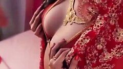 Séance photo seins nus d'une mariée indienne