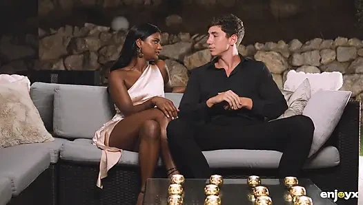 Indian Princess Kneels for Big White Dick