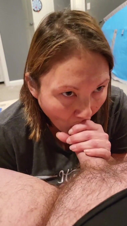 Cock sucking goddess cums over and over while sucking and fingerling her man | Clip 1