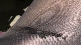 Sissy hands free orgasmo em meia-calça