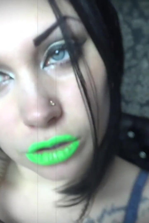 Mesmerized phosphoric glossy green lips