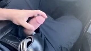 Hard in Car with Precum