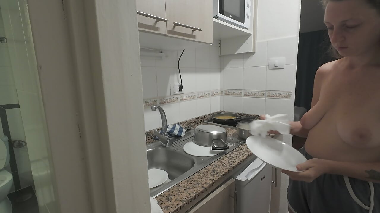 Step Daughter Cooks Dinner With Step Dad, Things Get Saucy And Start To Sizzle In The Kitchen