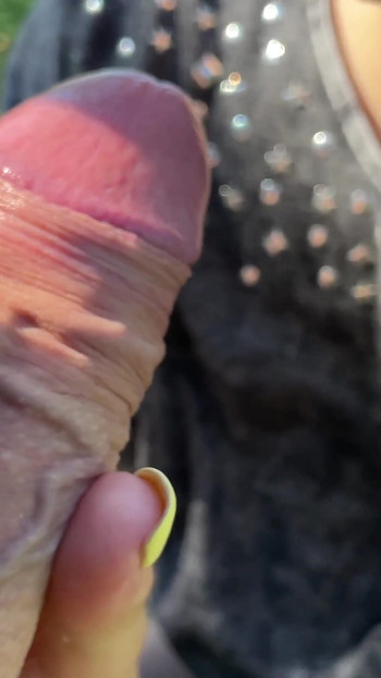 Key moment from "Nicky Mist swallowed cum after ardent blowjob public place"