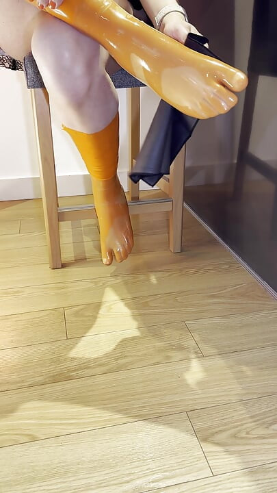 Layered Latex Toe Socks