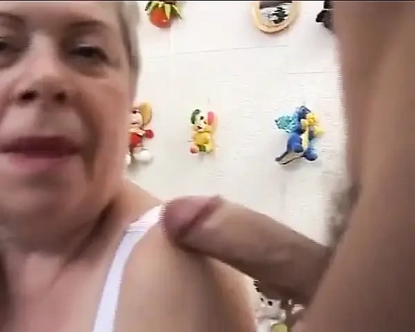 Fat German Granny in Action with Three Loaded Cocks