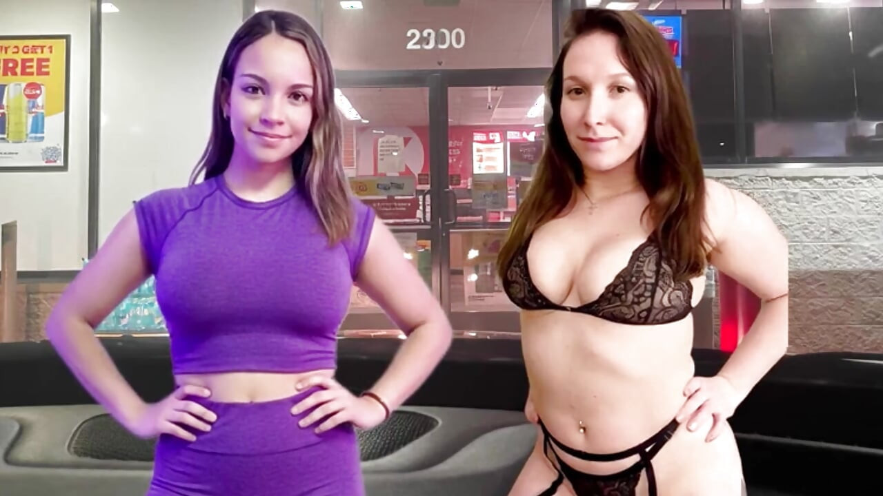 I found my Latina lesbian lover in Columbia and we played around in our bra and panties at a gas station kidding and fondling