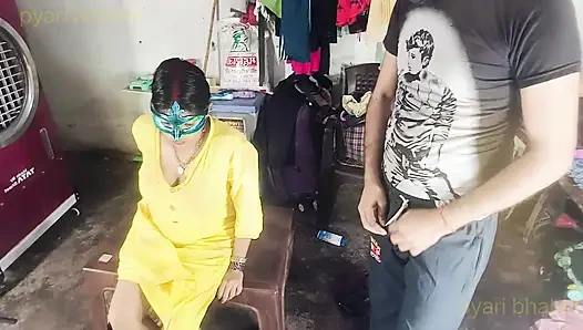 Dicke titten, schwägerin fickt doggystyle arsch, schwanz gelutscht, Hindi-audio