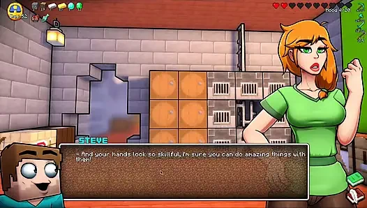 Hornycraft minecraft parodisi - alex steve'e zümrütler için şimdiye kadarki en iyi elle muameleyi yapıyor