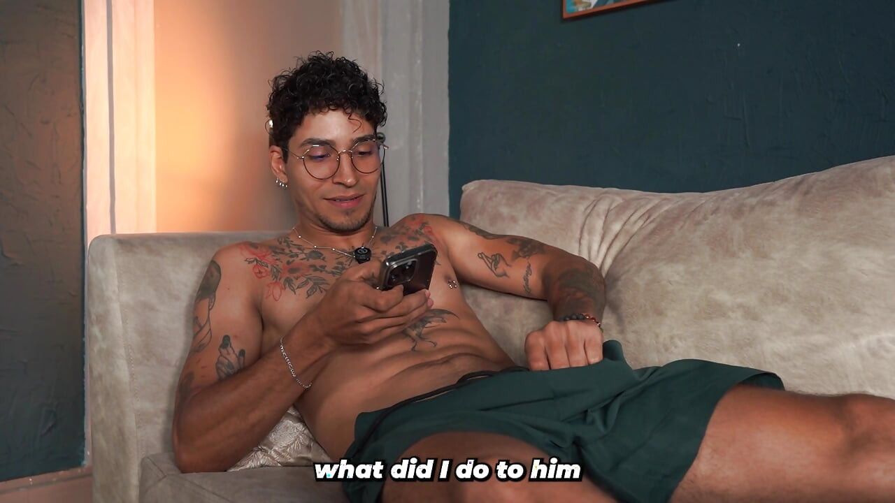 Stepbrother accidentally shows his penis to his slim stepsister, and she wants to see it.