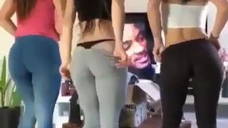 Three girls twerking