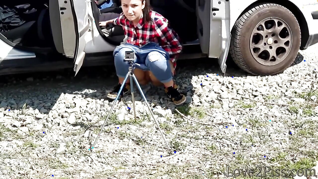 Peeing in Front of a Car, on the Side of the Road
