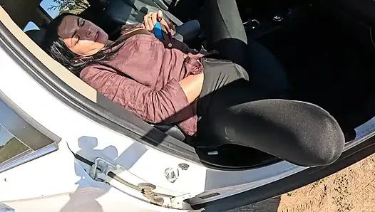 Intense Car Play - Tight Leggings Masturbation, Blowjob & Messy Facial 305