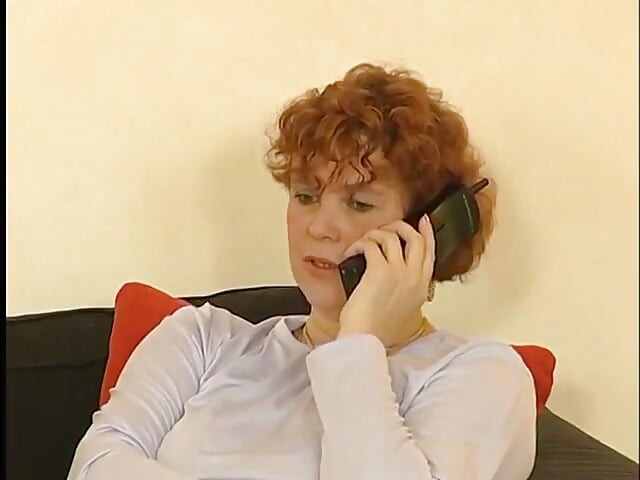 Mature talking over a phone