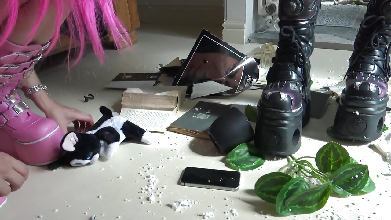 Snotty, Gothic Anime Fetish Girls Crush Their Neighbor's Apartment Out of Boredom!