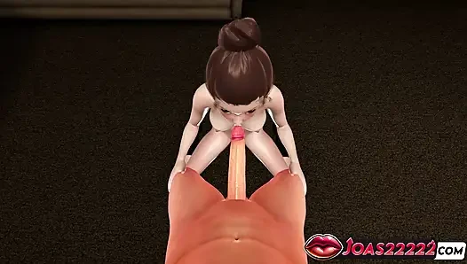 Femdom College Girl Asuka Sakino -  Face Sitting Pussy Licking with Loud Moans, Domination Stockade Blowjob Plus Footjob Fetish