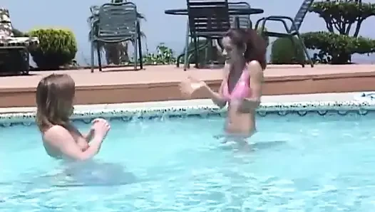 Lesbian kissing pussy licking in 69 position in the garden