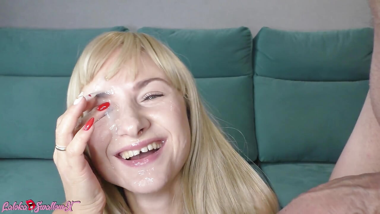 Facefucking and Cumshot on Face of Sexy Blonde